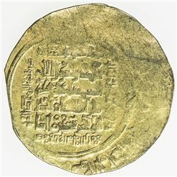 GREAT SELJUQ: Sanjar, 1118-1157, AV (pale) dinar (2.00g), Balkh, AH515, A-1687, 25% flat strike, VF,