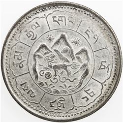 TIBET: AR 10 srang, BE (16)-23 (1949), Y-29.1, two suns, with dots before and after ten, EF-AU
