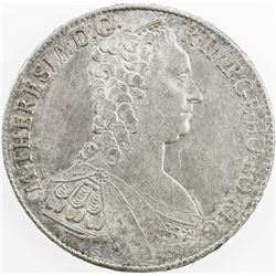 BURGAU: Maria Theresa, 1740-1780, AR thaler, 1765. EF