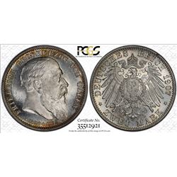 BADEN: Friedrich I, 1852-1907, AR 2 mark, 1907. PCGS MS65