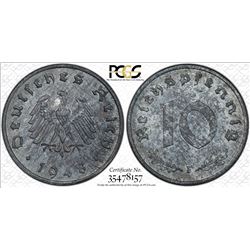 GERMANY: Allied Occupation, 10 pfennig, 1948-F, KM-A104, J-375, PCGS graded MS64.