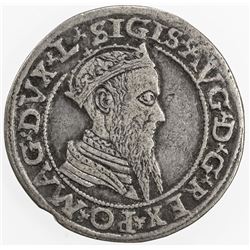 LITHUANIA: Sigismund II August, 1548-1572, AR 4 groschen, 1566. VF