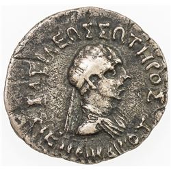 ANCIENT INDIA: INDO-GREEK: Menander I, ca. 165-130 BC, AR drachm, Pushkalavati. F-VF
