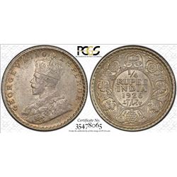BRITISH INDIA: George V, 1910-1936, AR ¼ rupee, 1926(c), KM-518, PCGS graded MS65.