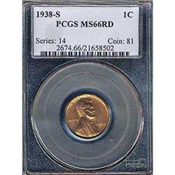 1938-S 1C Cent PCGS MS66RD