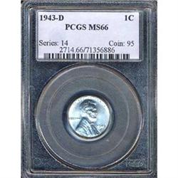 1943-D 1C Cent PCGS MS66