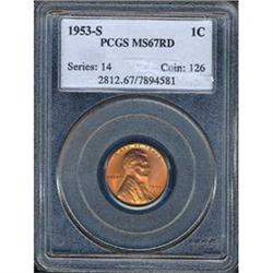 1953-S 1C Cent PCGS MS67RD