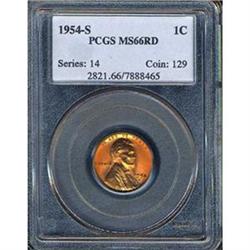 1954-S 1C Cent PCGS MS66RD