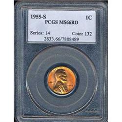 1955-S 1C Cent PCGS MS66RD