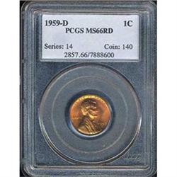1959-D 1C Cent PCGS MS66RD