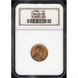 1936 1C Cent NGC MS66RD