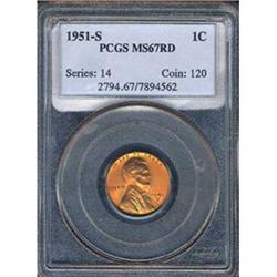 1951-S 1C Cent PCGS MS67RD