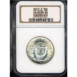 1947-D BTW 50C Half Dollar NGC MS66