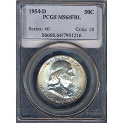 1954-D 50C Half Dollar PCGS MS64FBL