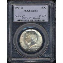 1964-D 50C Half Dollar PCGS MS65