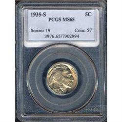 1935-S 5C Nickel PCGS MS65