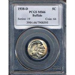 1938-D 5C Nickel PCGS MS66