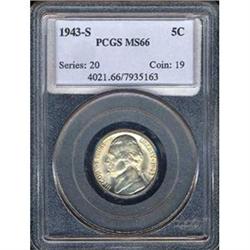 1943-S 5C Nickel PCGS MS66