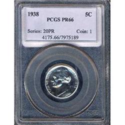 1938 5C Nickel PCGS PR66