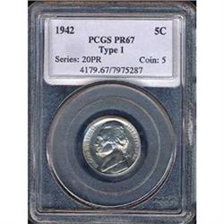 1942 5C Nickel PCGS PR67