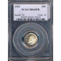 1951 10C Dime PCGS MS65FB