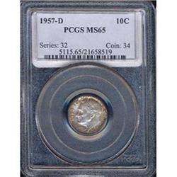 1957-D 10C Dime PCGS MS65