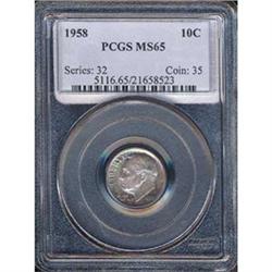 1958 10C Dime PCGS MS65