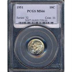 1951 10C Dime PCGS MS66