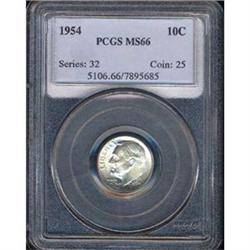 1954 10C Dime PCGS MS66