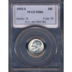 1955-S 10C Dime PCGS MS66