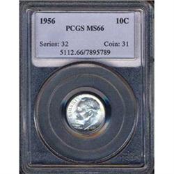 1956 10C Dime PCGS MS66