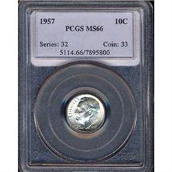 1957 10C Dime PCGS MS66