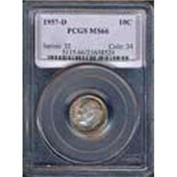 1957-D 10C Dime PCGS MS66