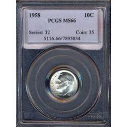 1958 10C Dime PCGS MS66