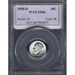 1958-D 10C Dime PCGS MS66