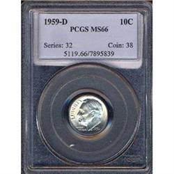 1959-D 10C Dime PCGS MS66
