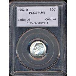1962-D 10C Dime PCGS MS66