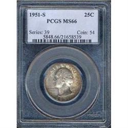 1951-S 25C Quarter PCGS MS66