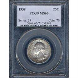 1958 25C Quarter PCGS MS66