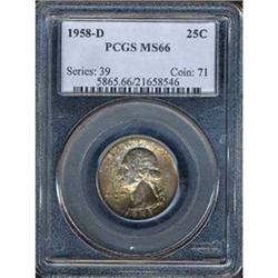 1958-D 25C Quarter PCGS MS66