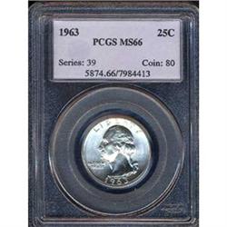 1963 25C Quarter PCGS MS66