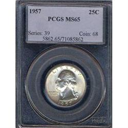 1957 25C Quarter PGCS MS65