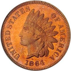 [L#0123] 1864 1C L ON RIB PCGS PR64 RD POP: 3/0