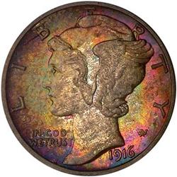 [L#0238] 1916-S Mercury 10c NGC MS66FB