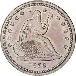 [L#0249] 1839 25c EF40 whizzed