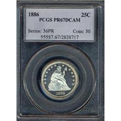 [L#0260] 1886 25c PCGS PF67 Deep Cameo.