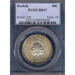 [L#0376] 1936 Norfolk 50c PCGS MS67