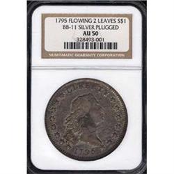 [L#0505] 1795 FH $1 Silver plug NGC AU50