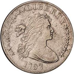 [L#0516] 1797 Bust Dollar Small Eagle NGC AU58