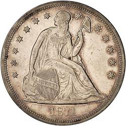 [L#0549] 1871 $1 EF40 cleaned